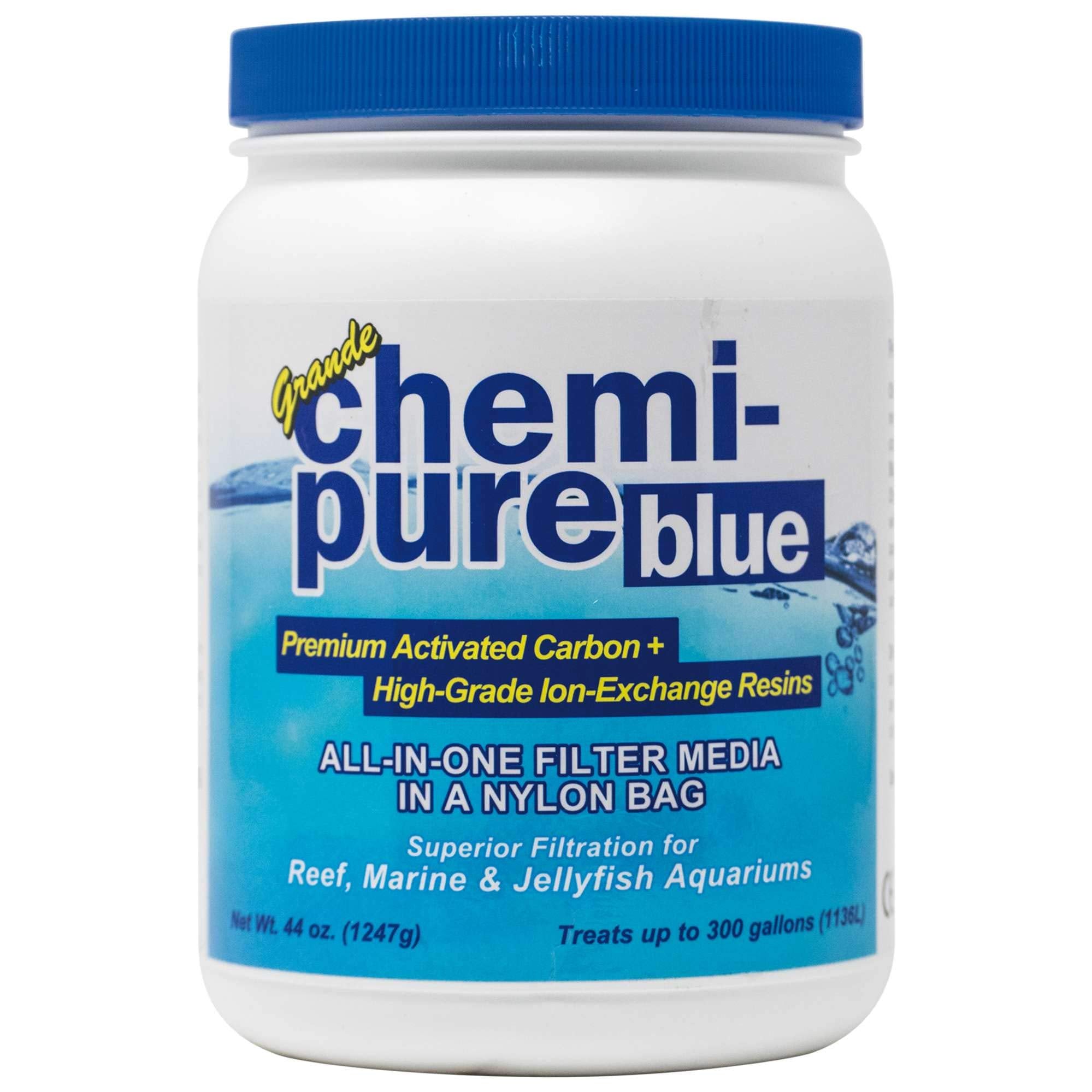 Boyd Chemi-Pure Blue 44oz bottle and media bag ready-to-use filtration.