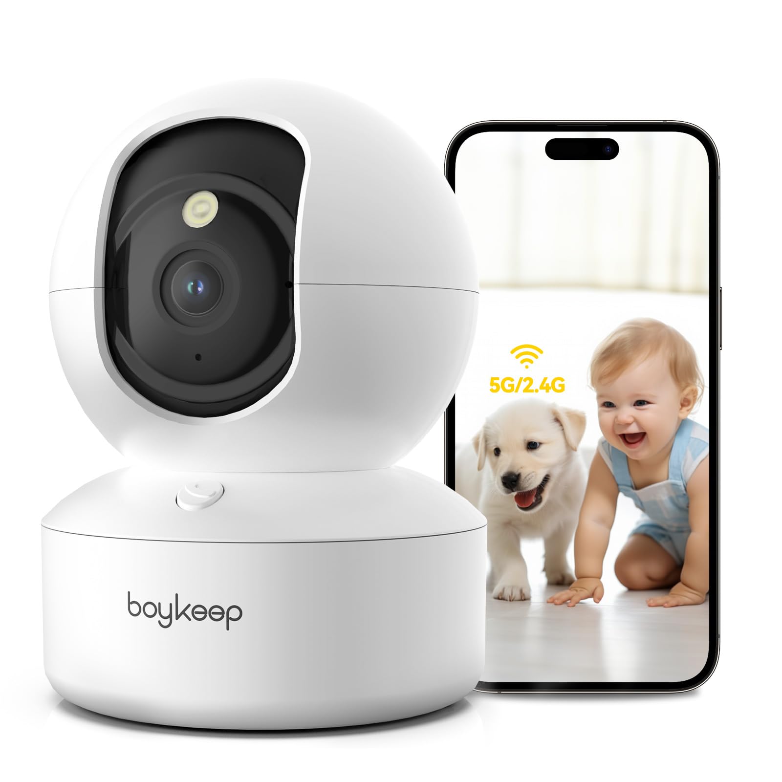 BoyKeep Indoor Camera live app view for real-time monitoring of home and kids.