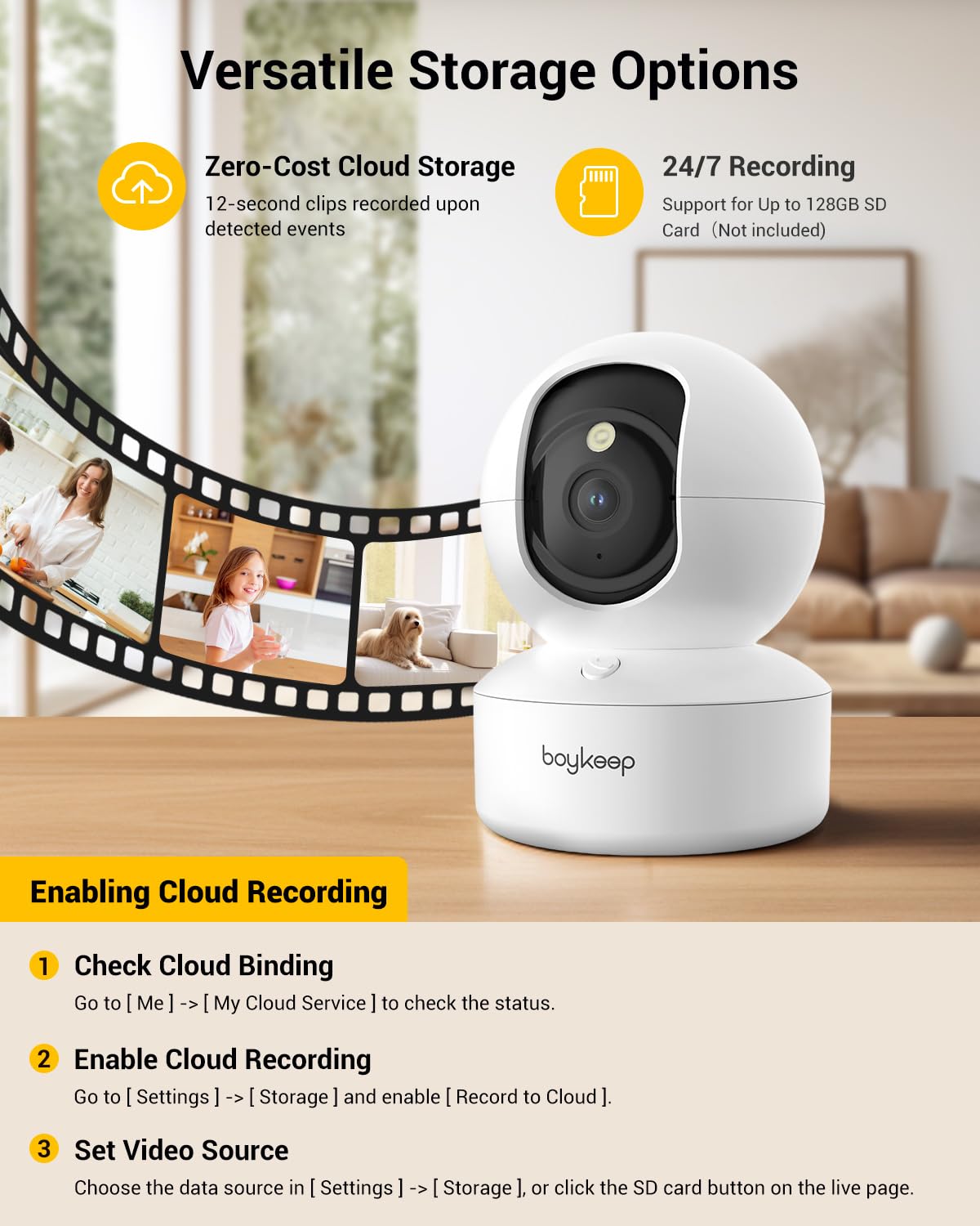 BoyKeep Indoor Camera baby/pet monitor helps keep loved ones safe while away.