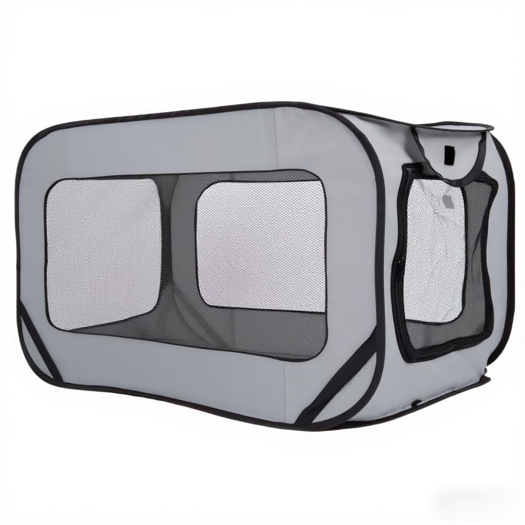 BOYUZHE foldable dog kennel 36inch closed for compact storage and travel.