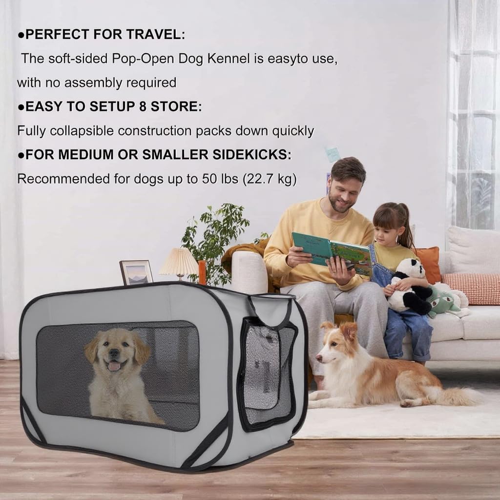 BOYUZHE portable dog kennel lightweight for travel and daily use.