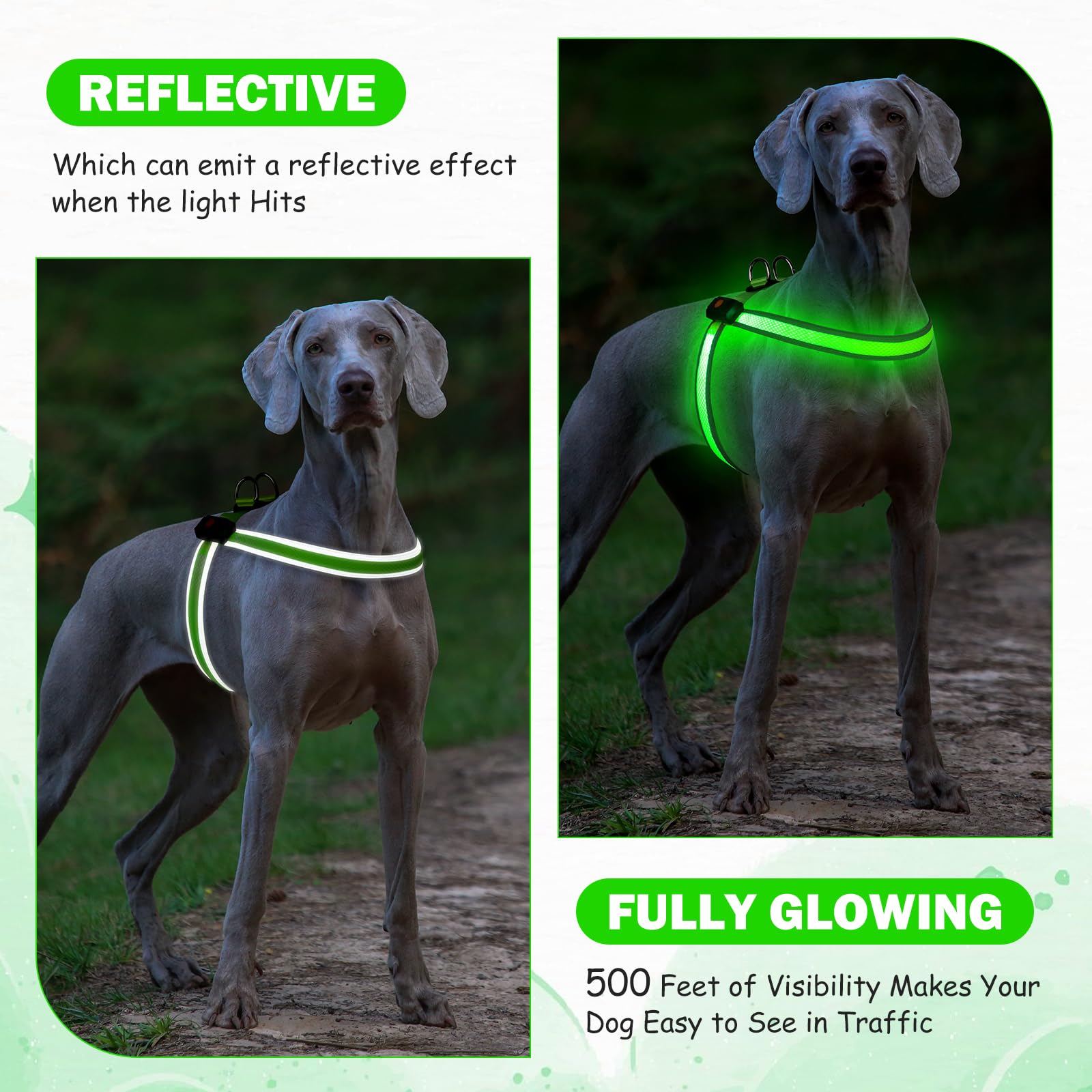 Bpawser Light Up Dog Harness USB charge port enabling quick topping before outings