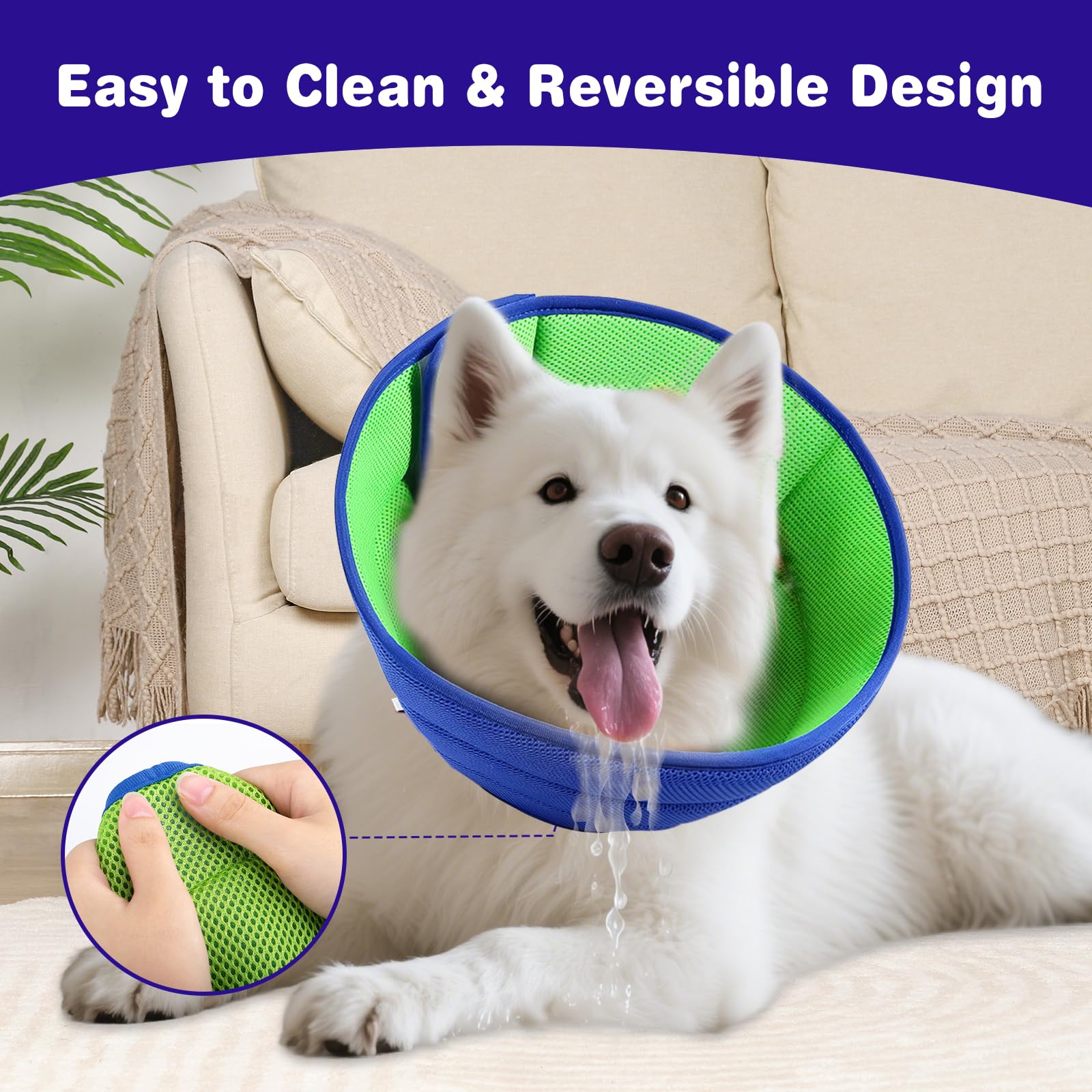 BQFLY unobstructed-vision cone lets pets eat and drink comfortably