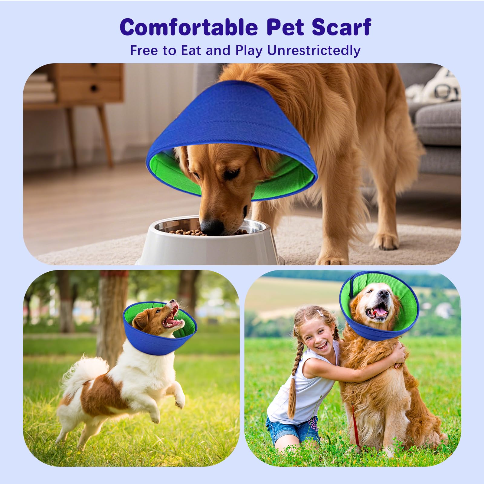 BQFLY Soft Dog Cone during recovery use helps deter licking.