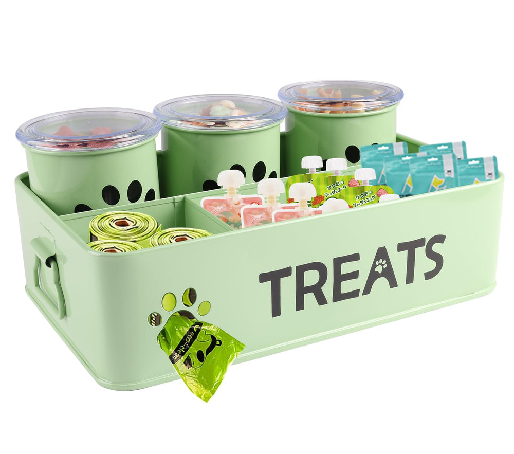 Brabtod 28oz dog treat containers set keeps snacks organized and accessible.