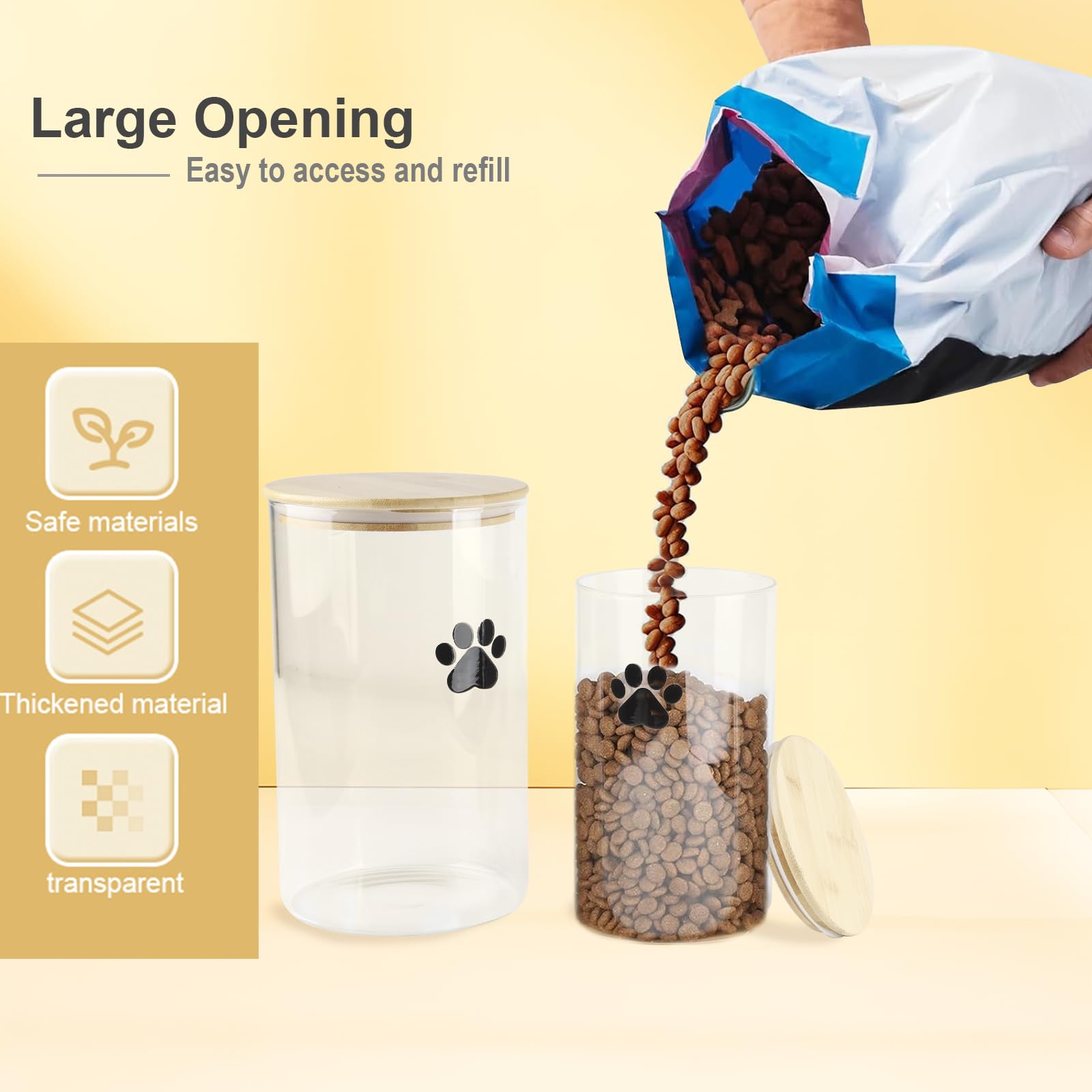 Brabtod airtight dog treat container rubber-seal lid maintains moisture-free kibble.