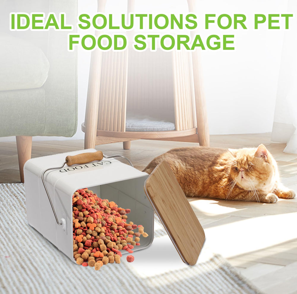 Brabtod cat food canister with relief label for quick contents recognition