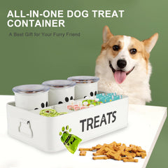 Brabtod coated galvanized steel treat station keeps treats neatly organized.