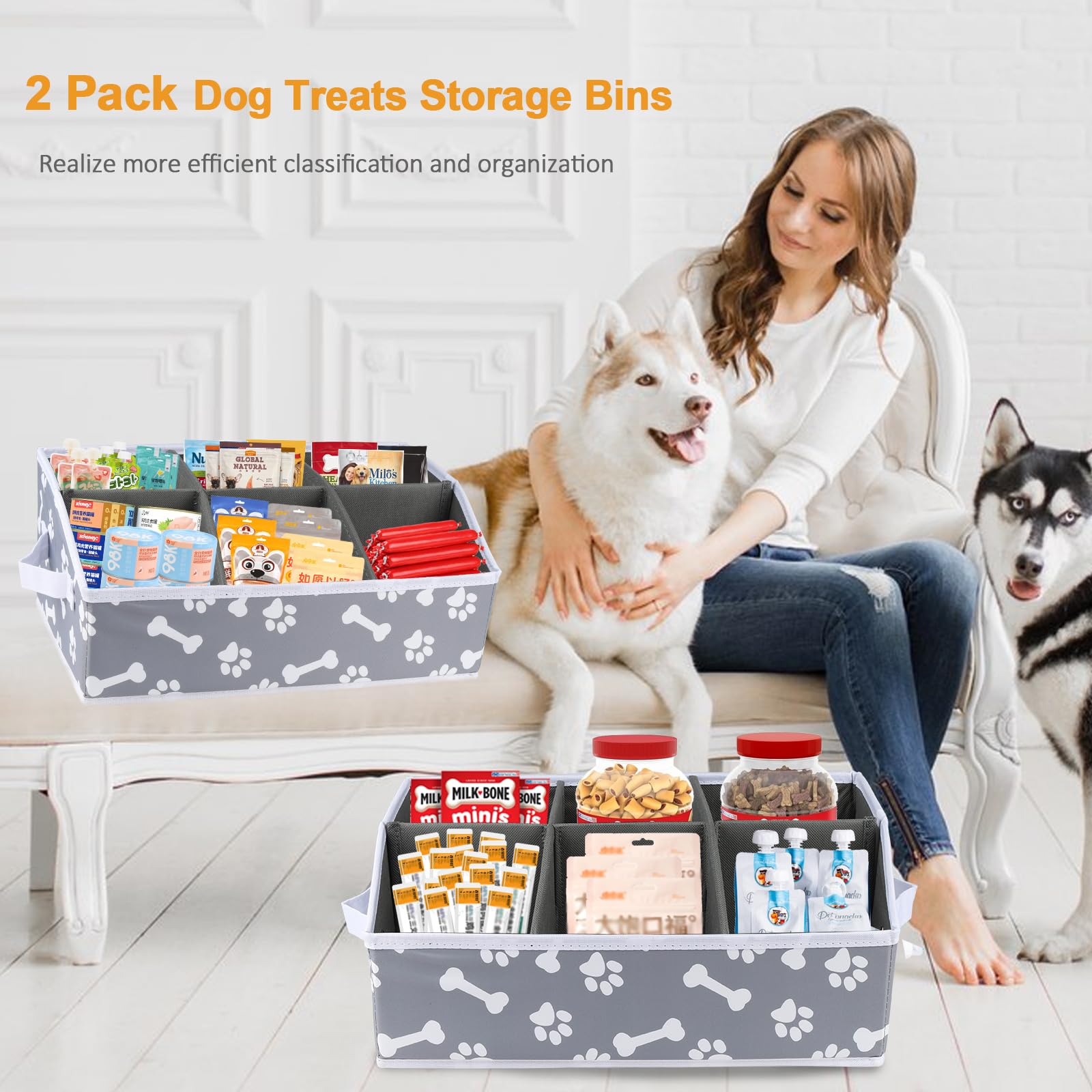 Brabtod collapsible dog treat bin shown folded for compact, space-saving storage.