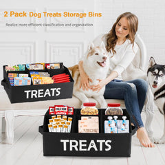 Brabtod collapsible storage bin open design enables easy access to treats.