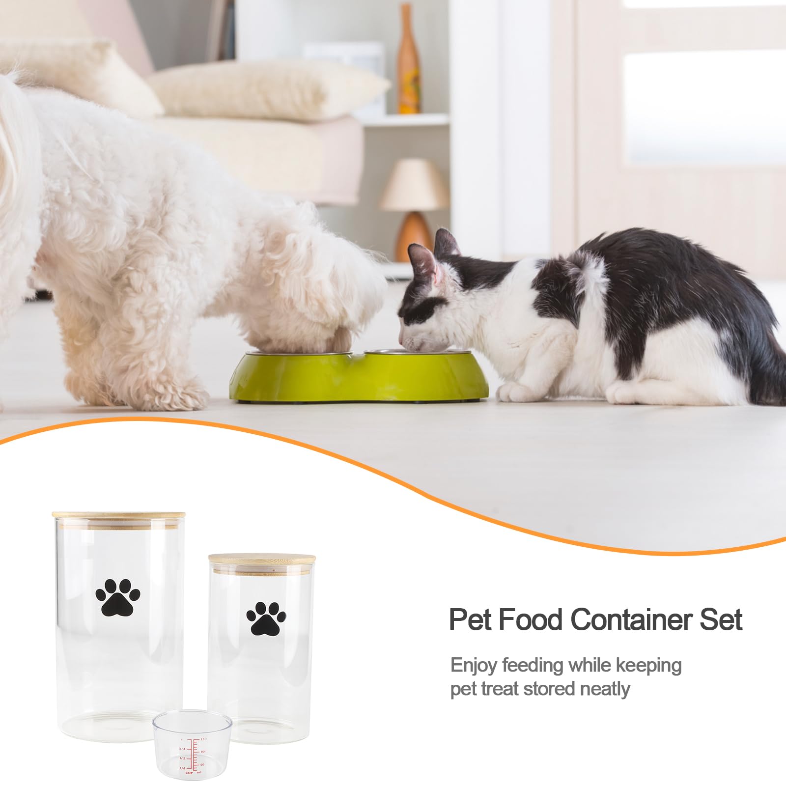 Brabtod dog cookie jar durable glass for crispy treats and clutter-free counters.