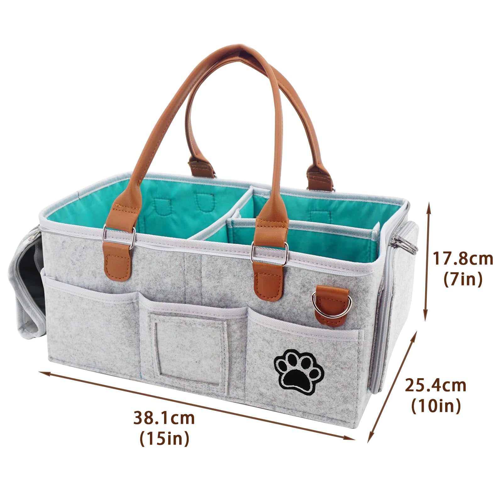 Brabtod Felt Dog Grooming Bag compact design offers roomy interior