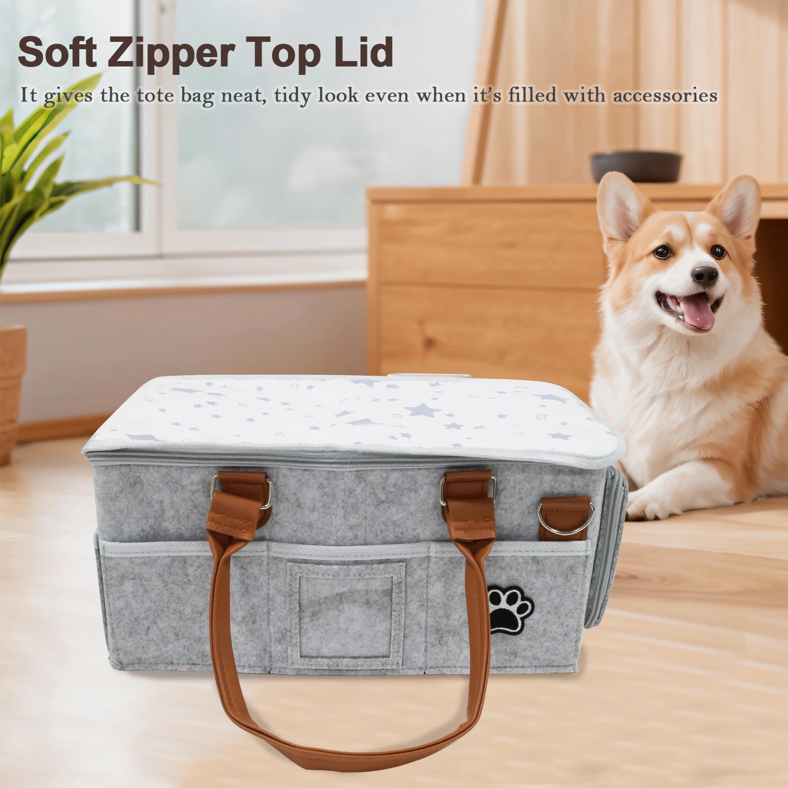 Brabtod Felt Dog Grooming Bag eight pockets help organize small tools