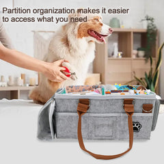 Brabtod Felt Dog Grooming Bag three compartments provide quick tool access