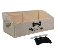 Brabtod large dog toy bin collapsible shows sturdy canvas for durable toy storage.