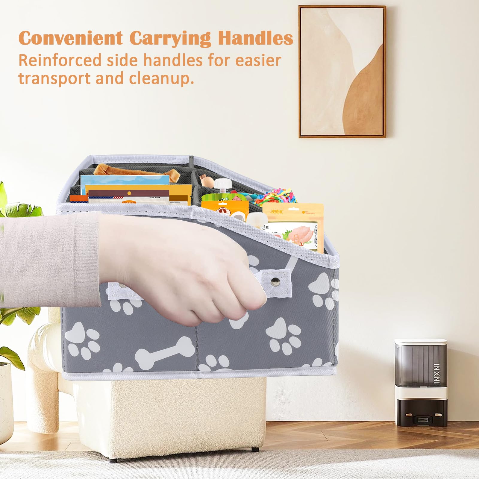 Brabtod open-design bin provides quick grab-and-go access to rewards.