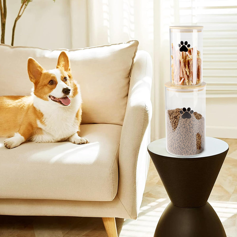 Brabtod pet food storage countertop organization helps quick access to snacks.