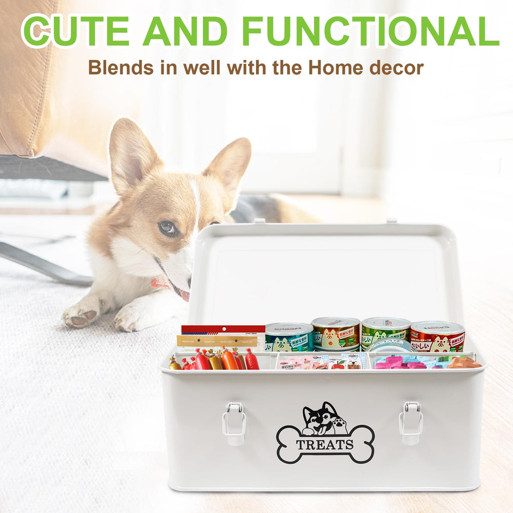 Brabtod secure-latched lid prevents spills and maintains aroma of dog treats.