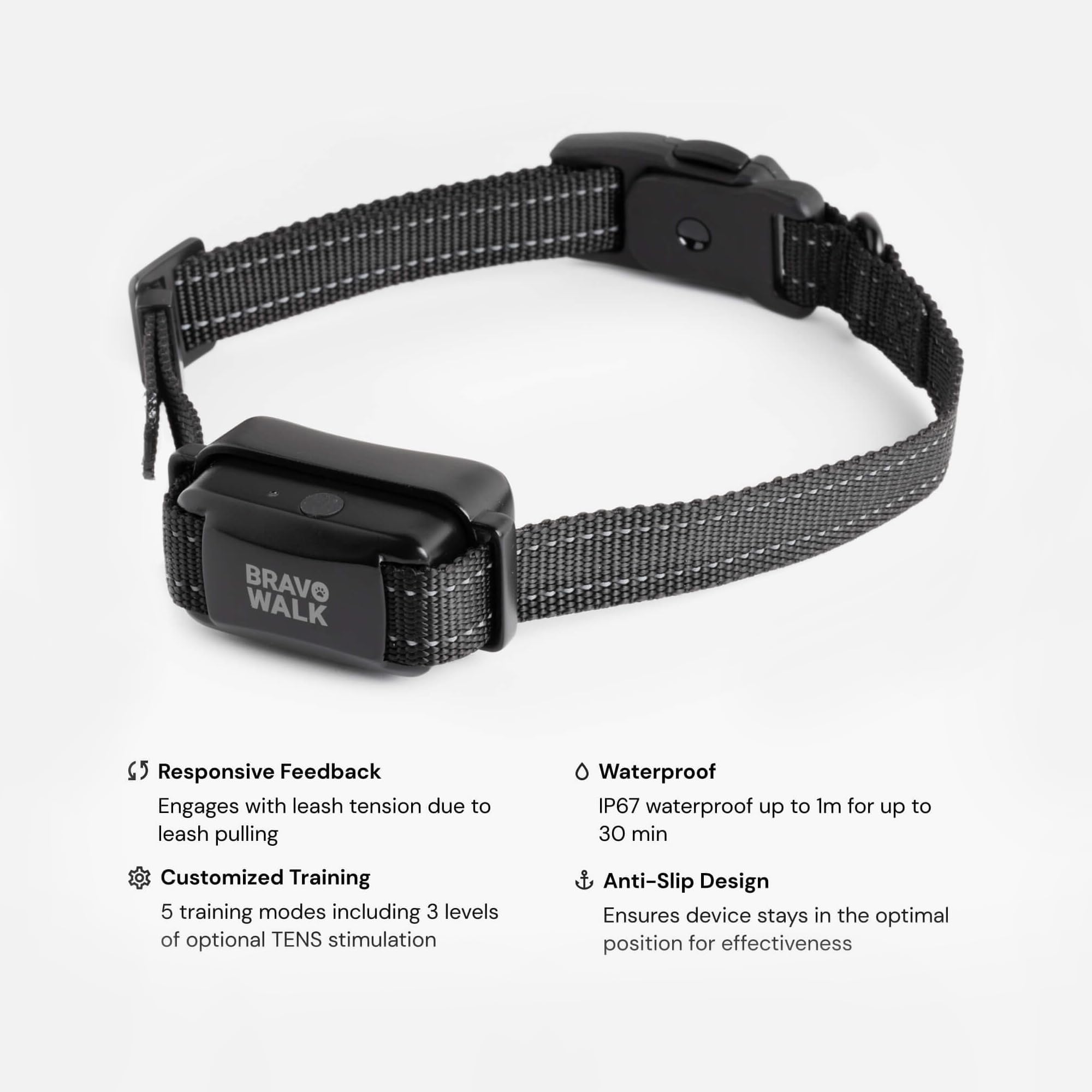 BravoWalk Pro waterproof collar ready for rainy walks