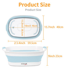 BREENHILL collapsible dog bath tub collapsed blue for compact storage