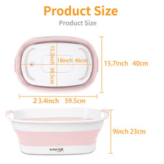 BREENHILL collapsible dog bath tub pink folded storage shows compact storage