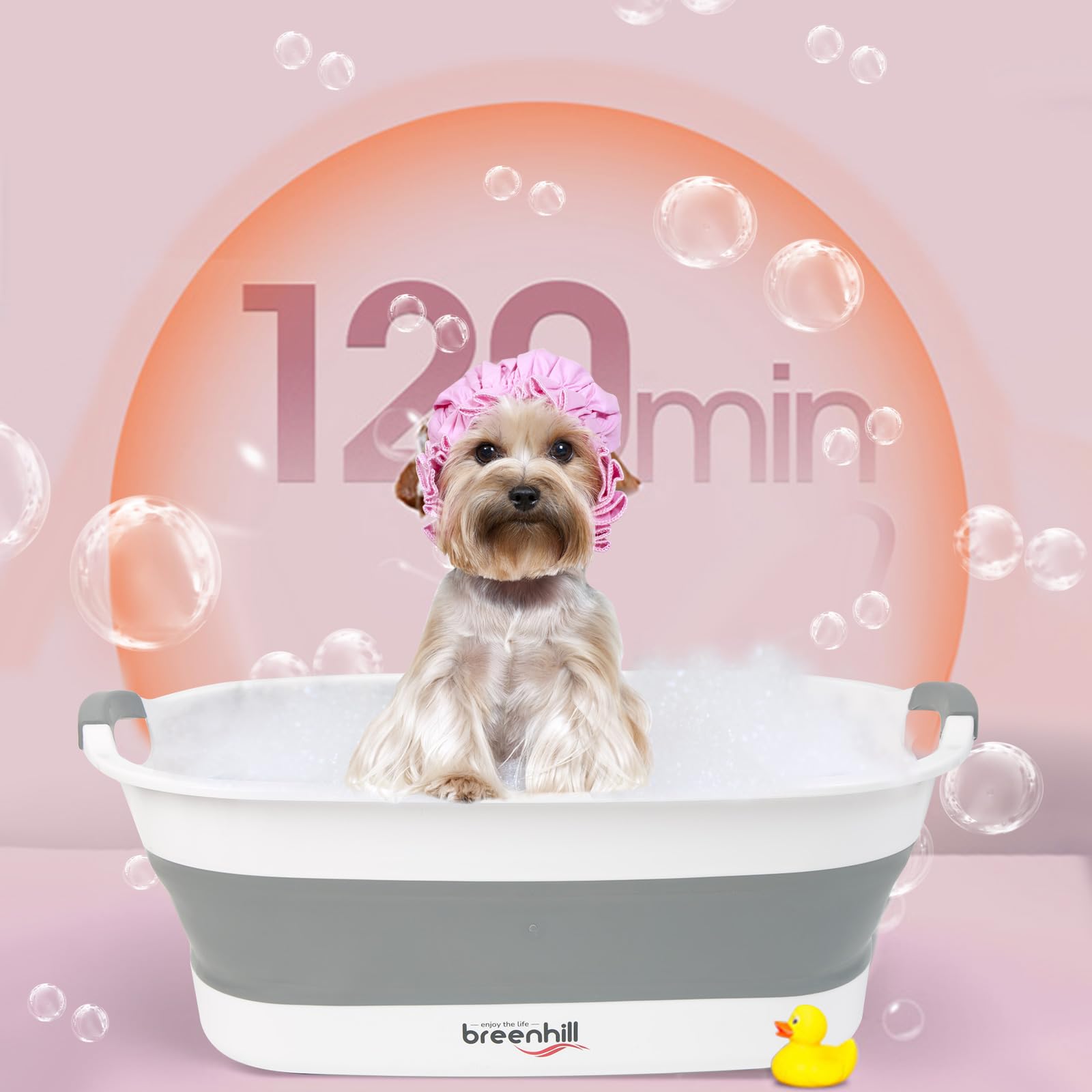 BREENHILL portable tub with non-slip handle for easy transport.