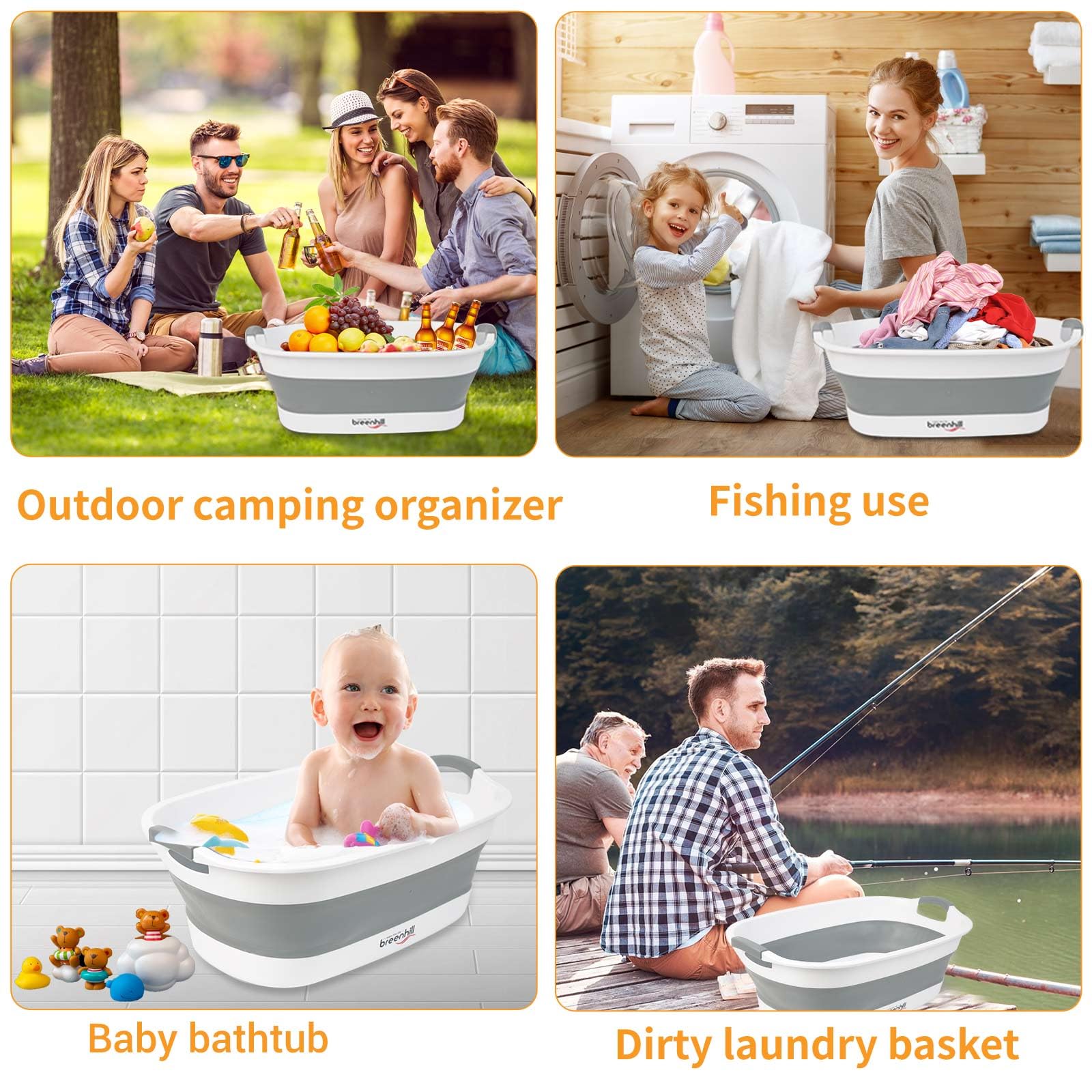 BREENHILL tub multi-use setup for pets, laundry, and more.