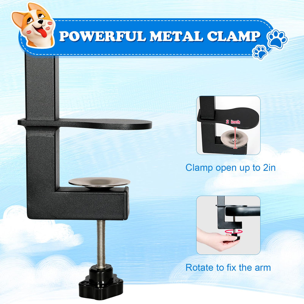 Breeze Touch foldable dog arm collapses for compact storage after grooming.