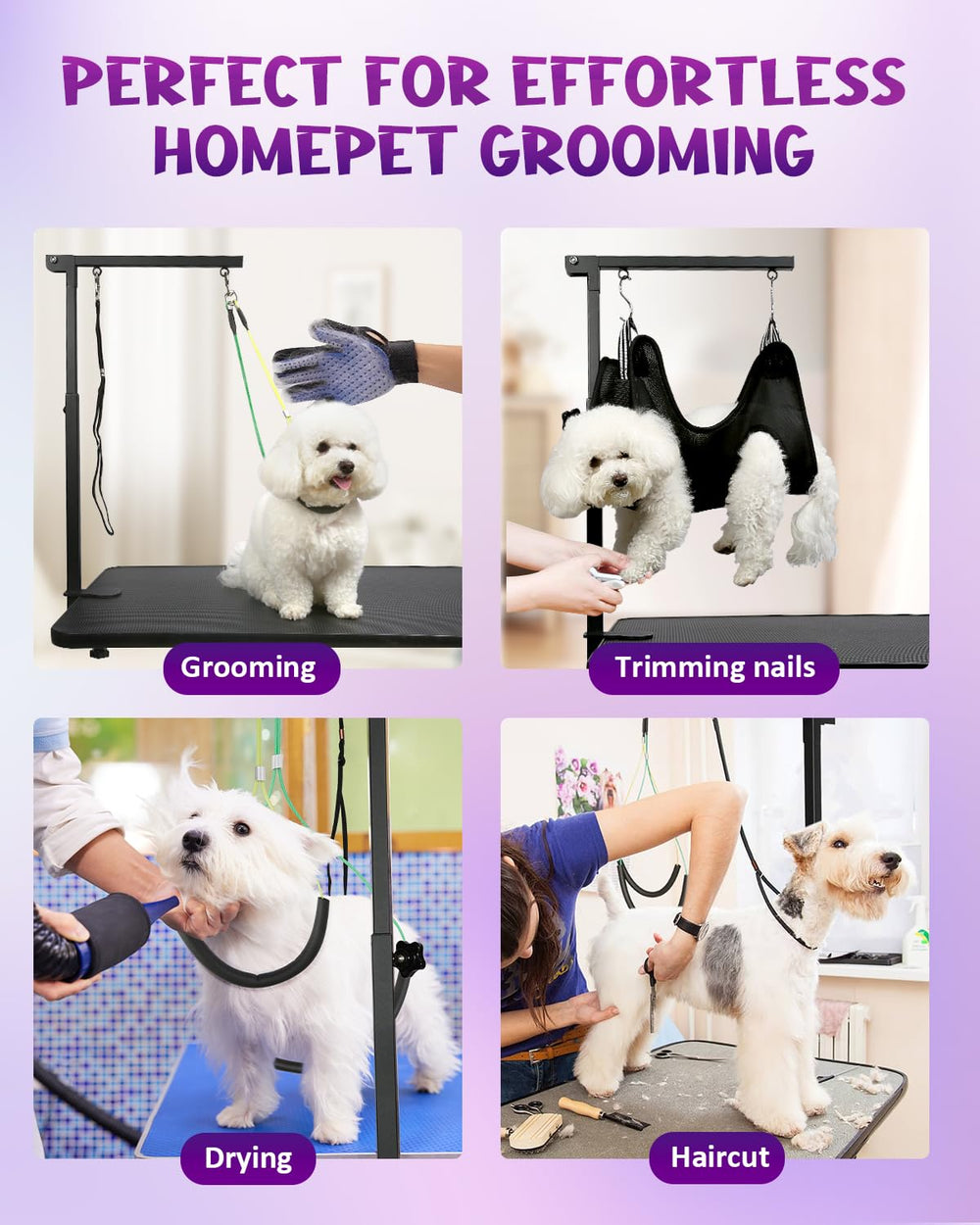 Breeze Touch rustproof iron frame stays strong for busy grooming days.