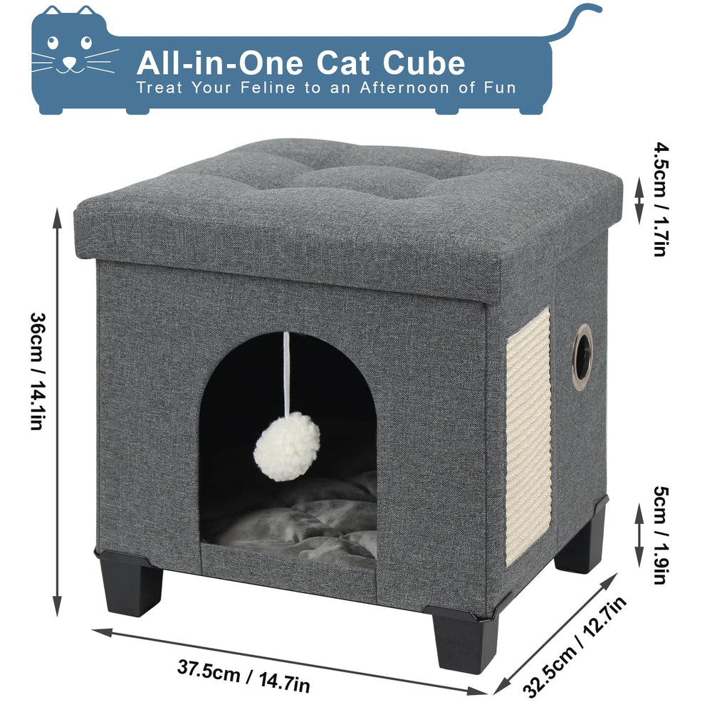 BRIAN & DANY Foldable Cat House interior cushion invites soft lounging