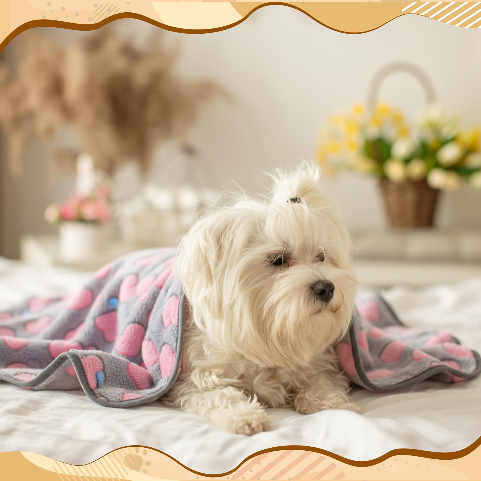 BrightRow puppy blanket heart gray pattern fits indoors as a cozy bedding layer