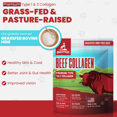 Brightway Pets grass-fed collagen for dogs bag—114 servings and long value