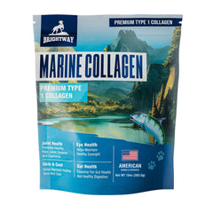 Brightway Pets Wild Caught Marine Collagen bottle for daily joint and coat support.