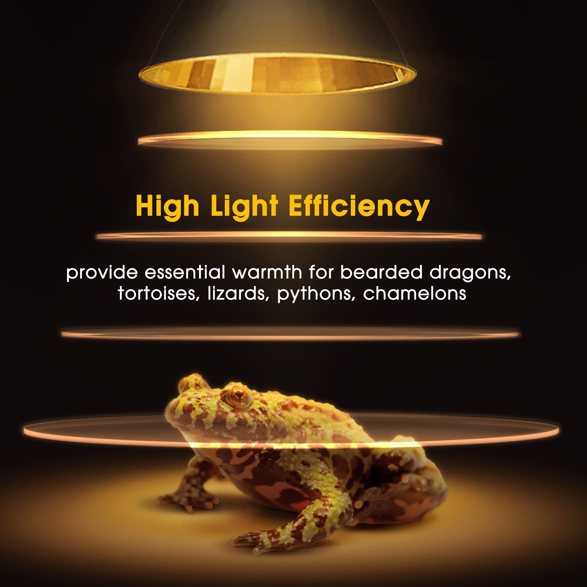 Briignite aluminum reflector setup concentrates heat in basking zones.