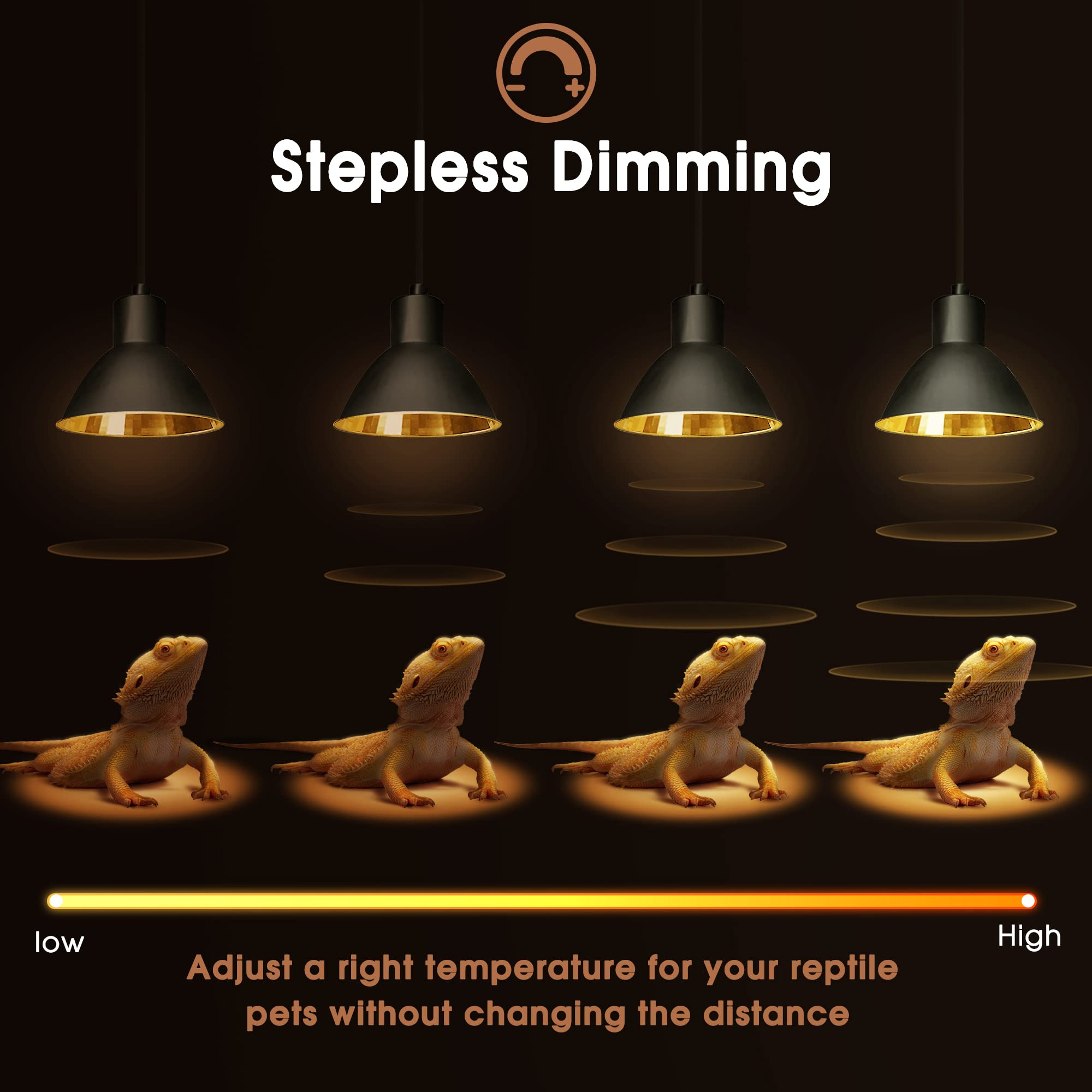 Briignite dimmable heat lamp control dial in use
