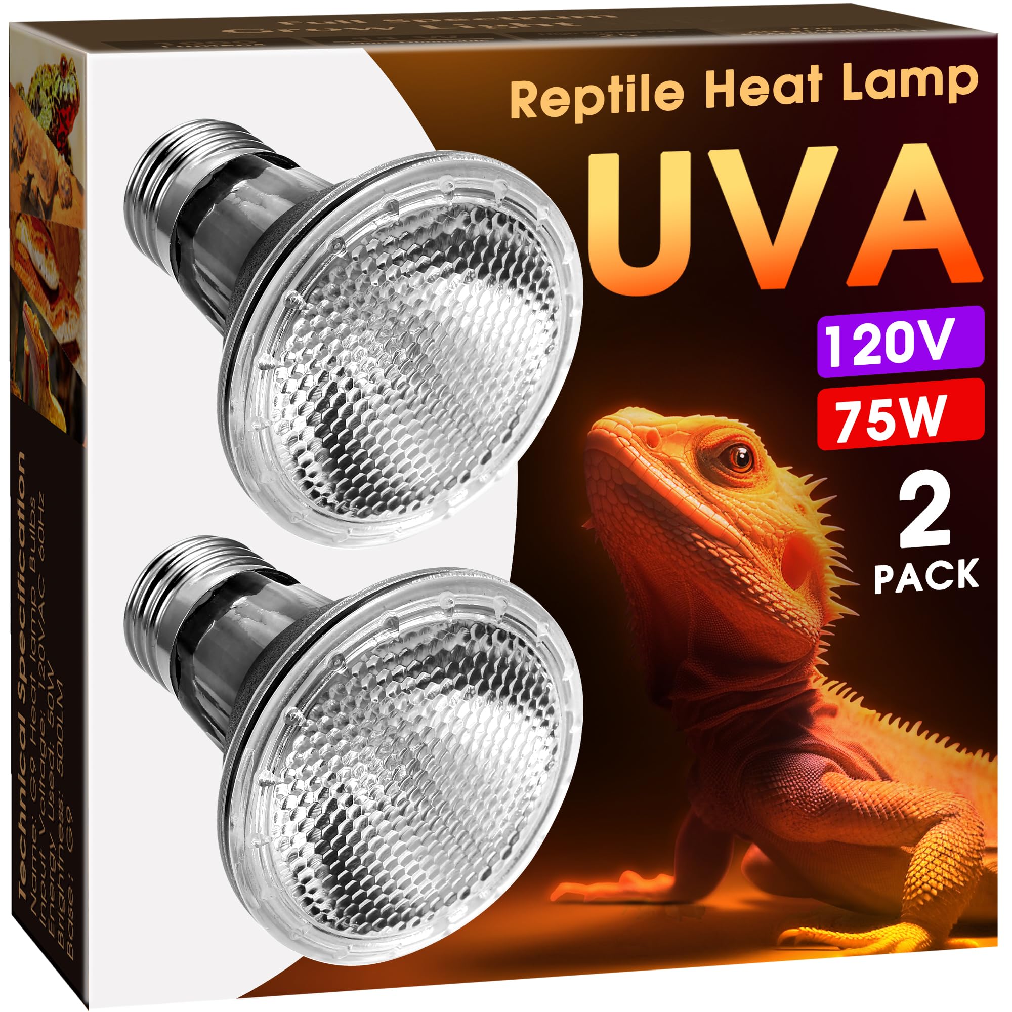 Briignite reptile heat bulb 2-pack provides steady warmth for terrariums.