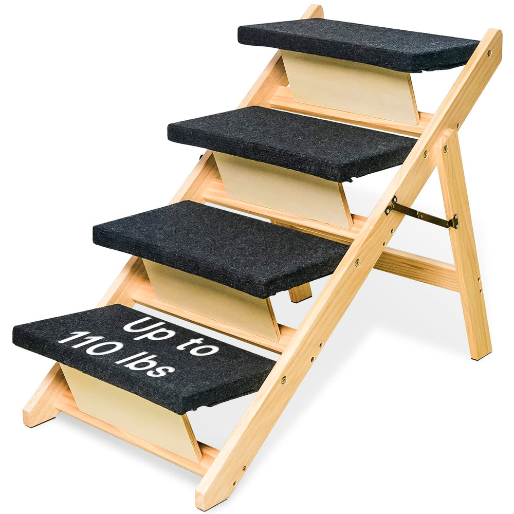 BRIKY dog stairs with open-dimensions for safe bed access.