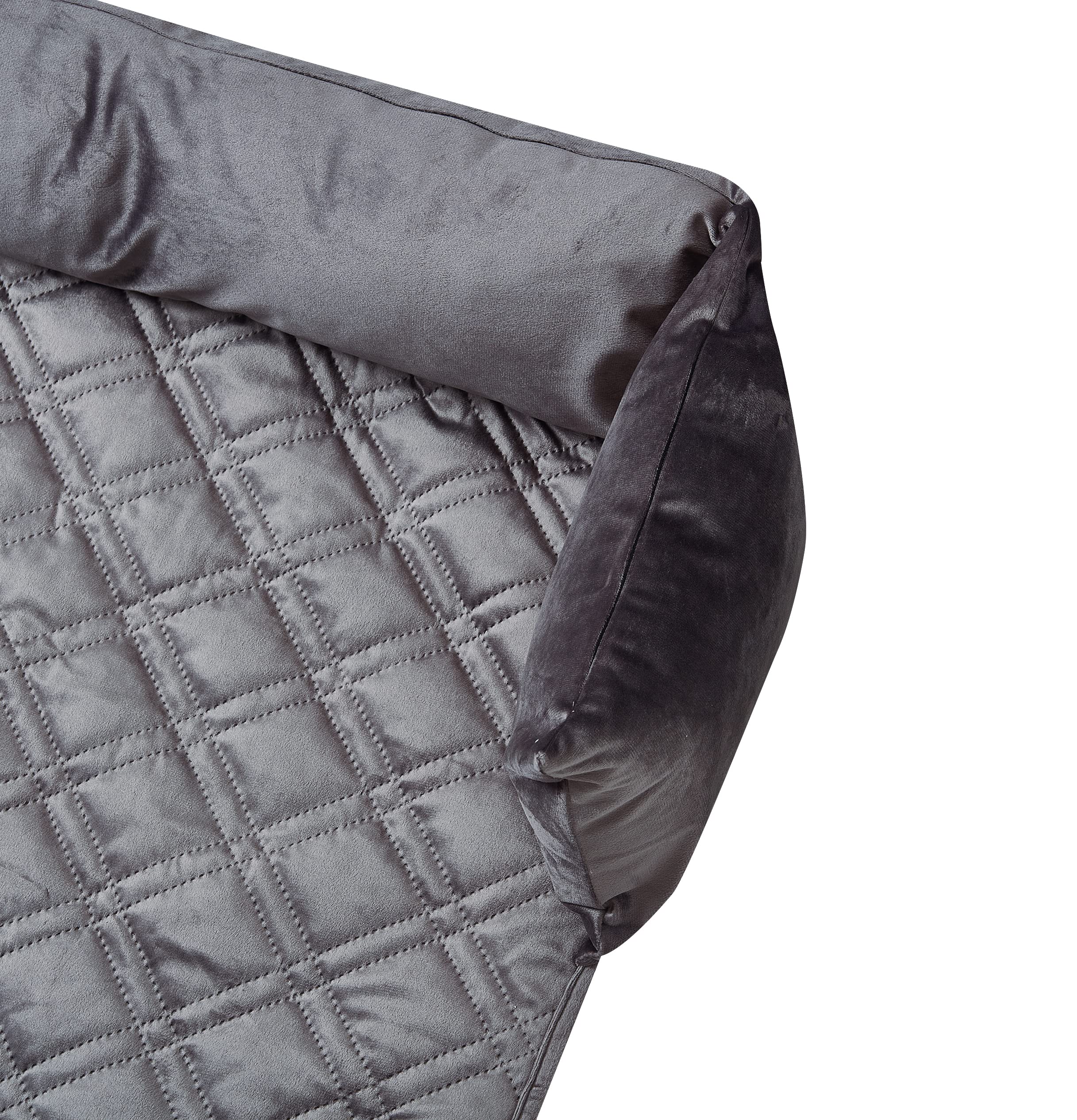 Brilliant Sunshine calming dog bed mat matching armrest organizer complements couch setups.