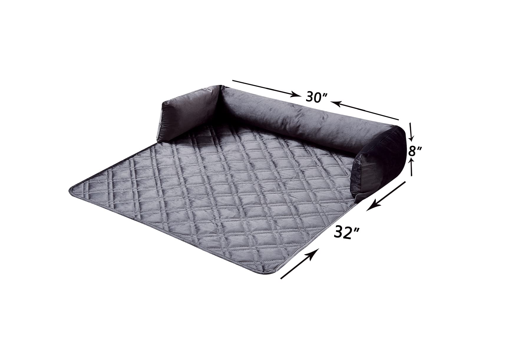 Brilliant Sunshine calming dog bed mat three-sided bolster creates a secure, calming space.