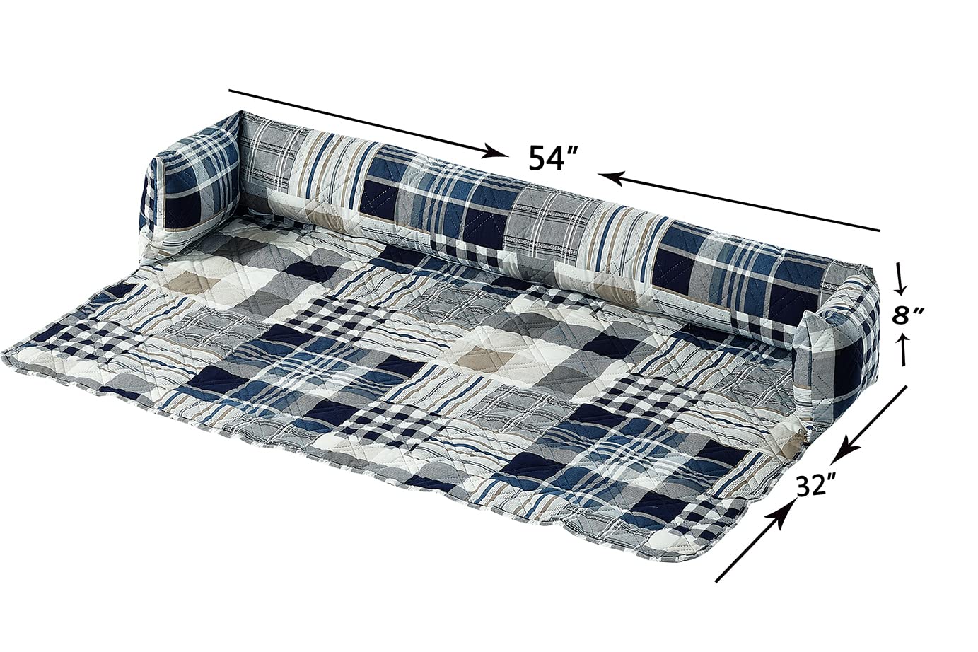Brilliant Sunshine quilted dog bed silicone paw dots back slip-resistant on furniture
