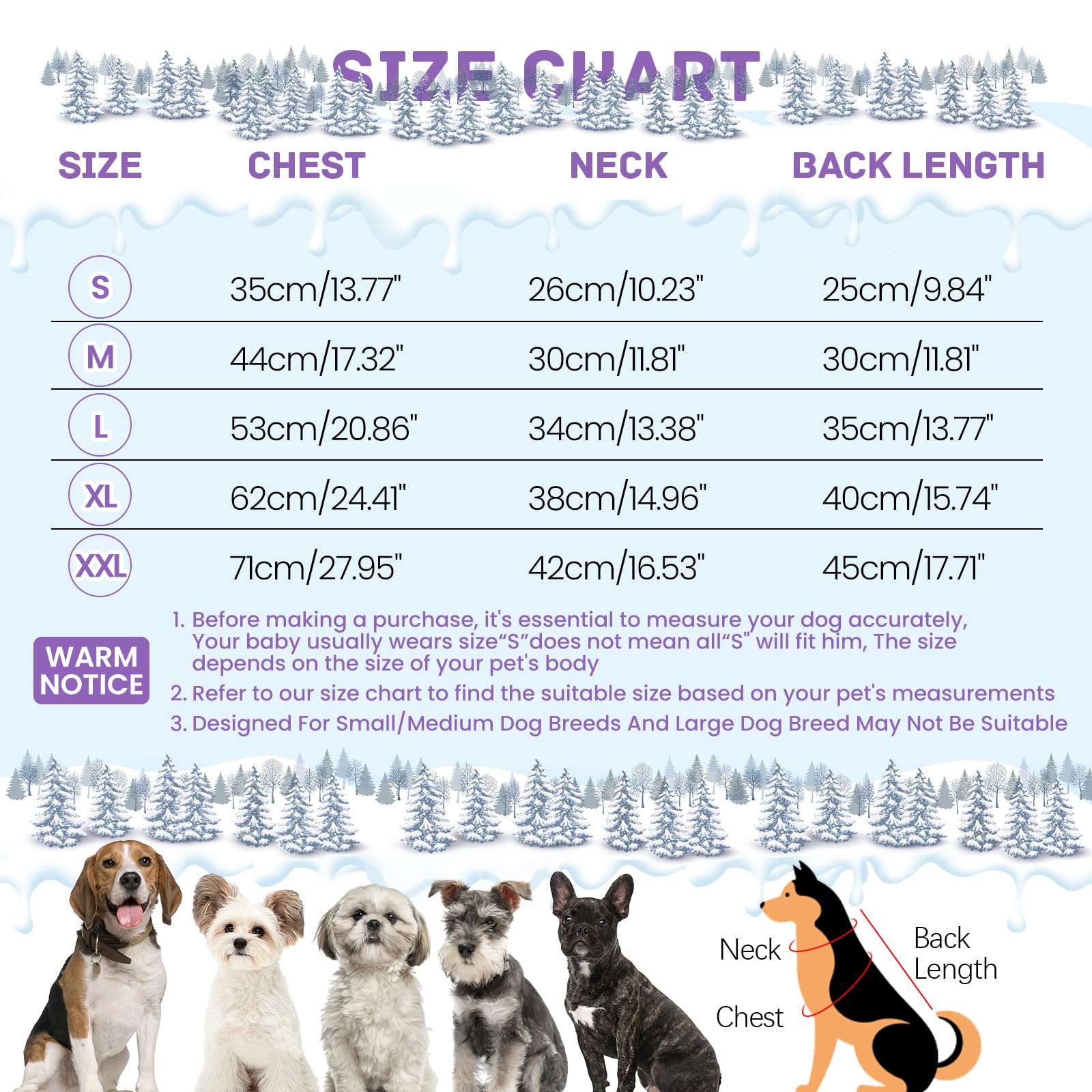 BRKURLEG Purple Dog Coat harness back shows integrated harness for easier walks.