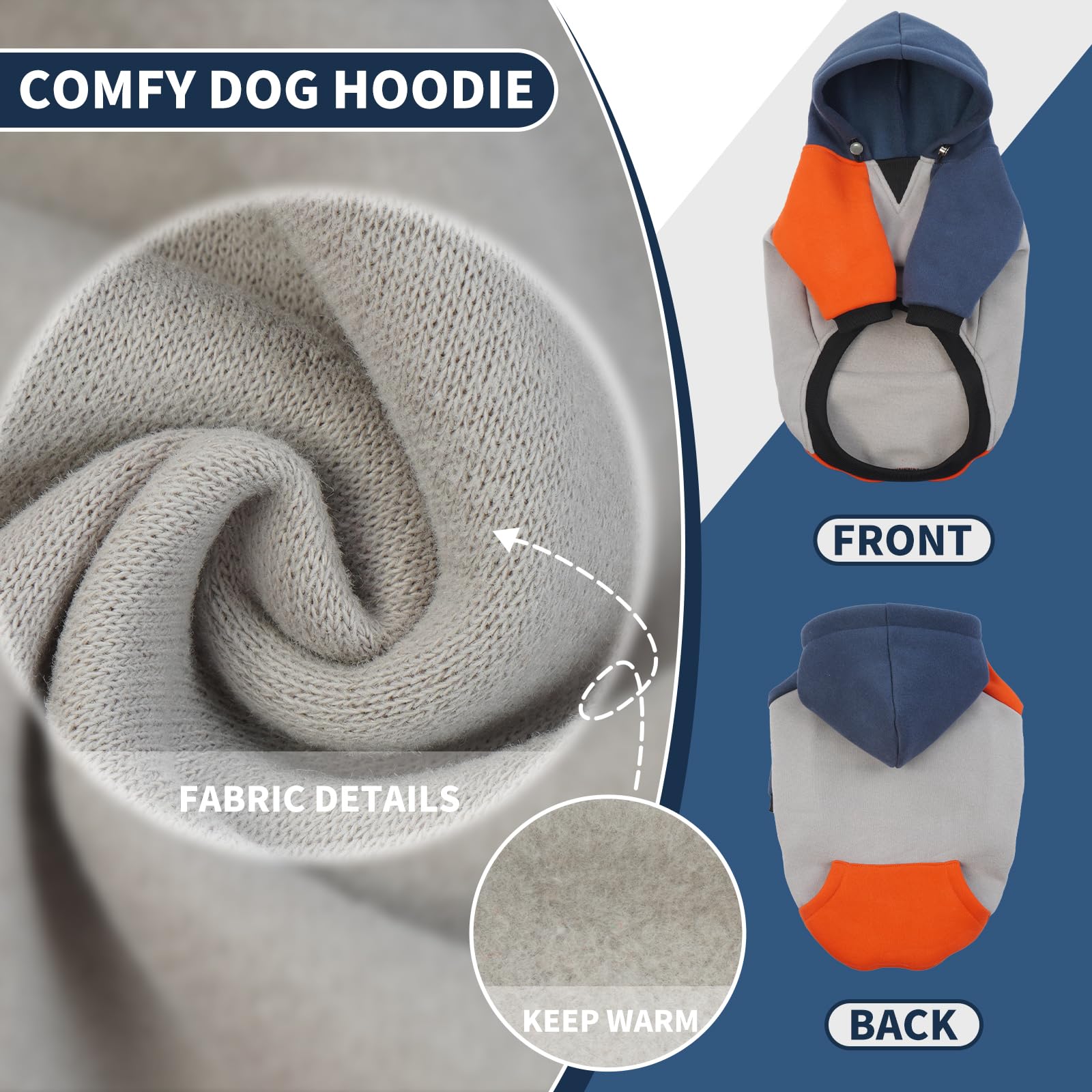 BRKURLEG dog hoodie pocket detail highlighting snack pocket