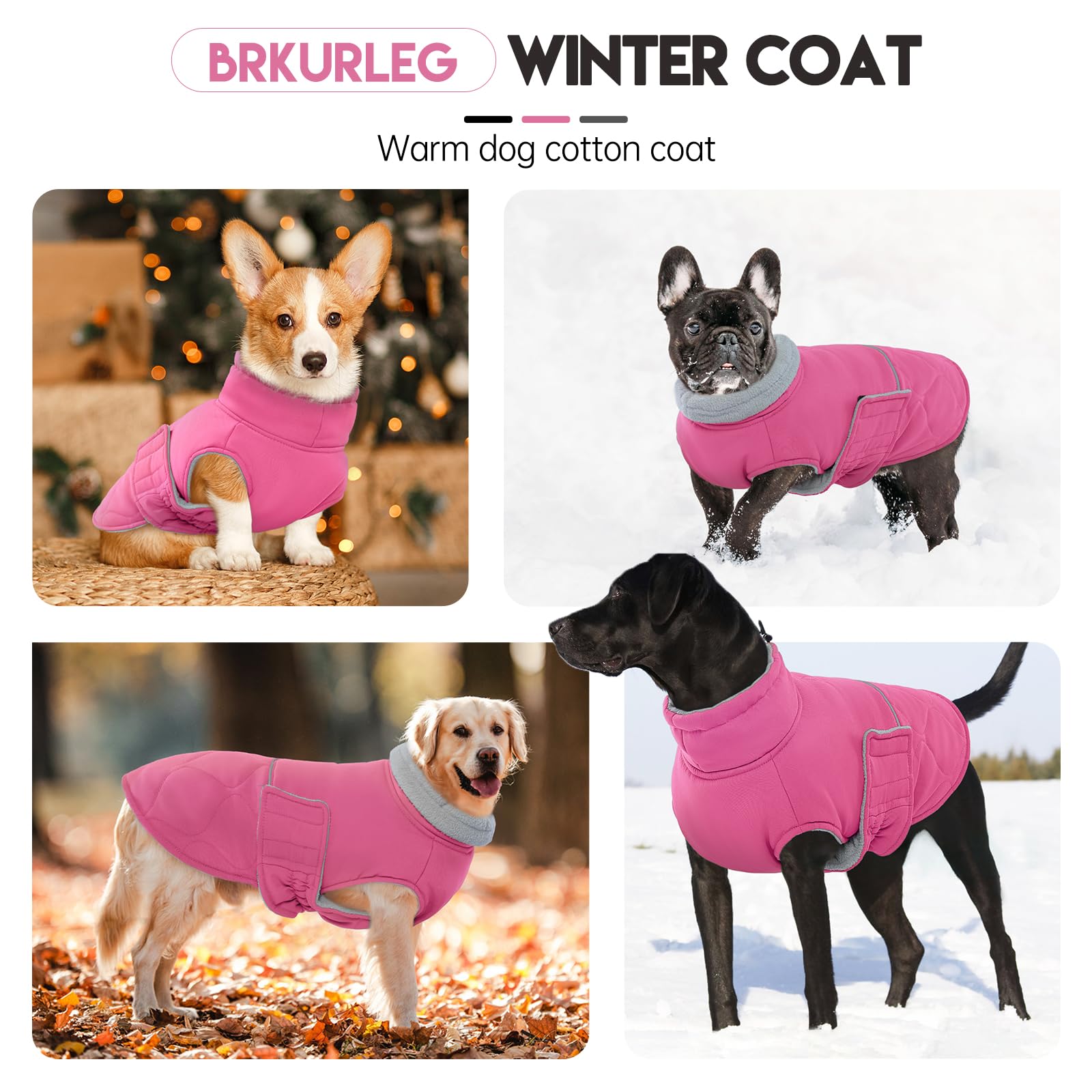 BRKURLEG turn-down collar and neck drawstring customize fit and style.