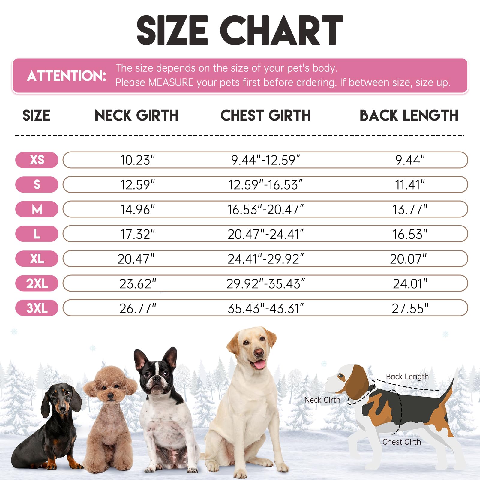 BRKURLEG warm dog coat outer water-resistant layer for windy days.