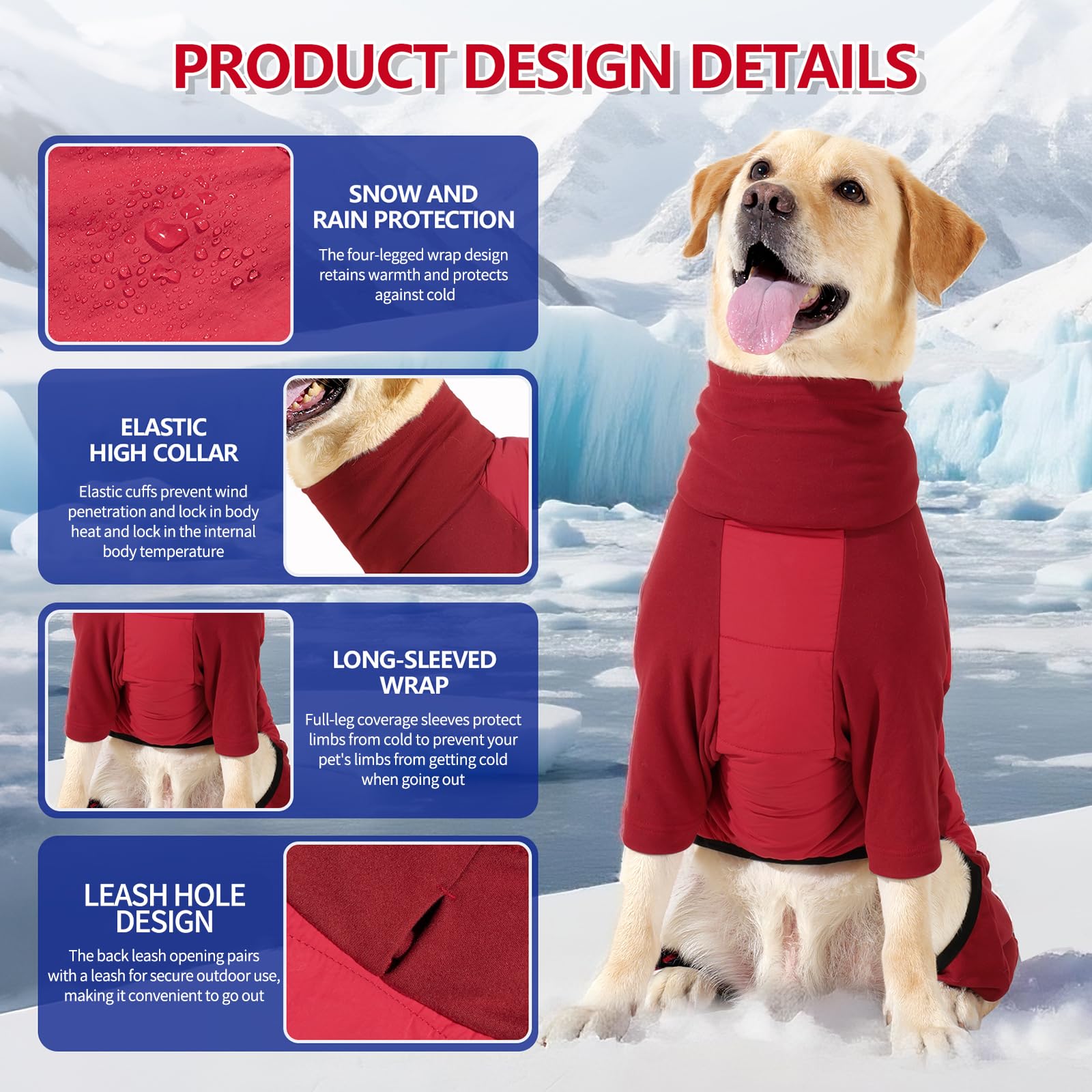 BRKURLEG turtleneck-dog-coat provides neck warmth for cold days.