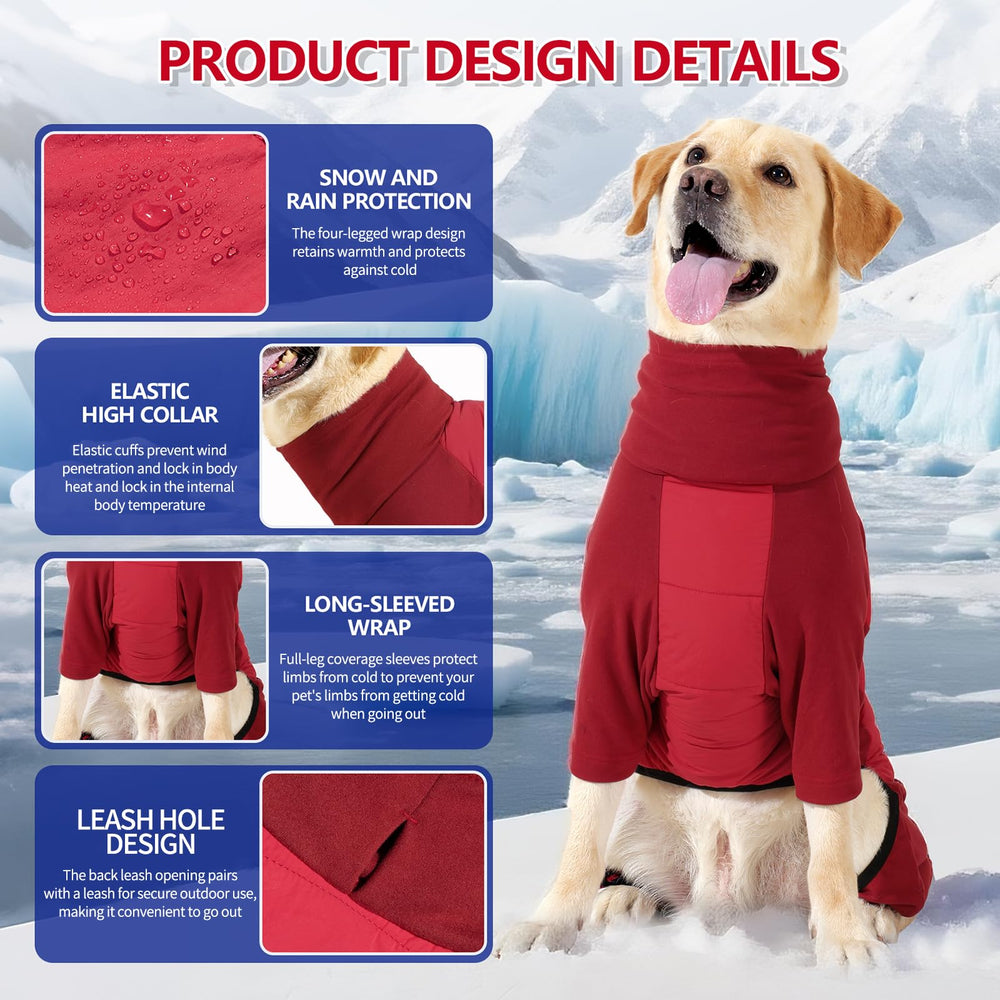 BRKURLEG turtleneck-dog-coat provides neck warmth for cold days.