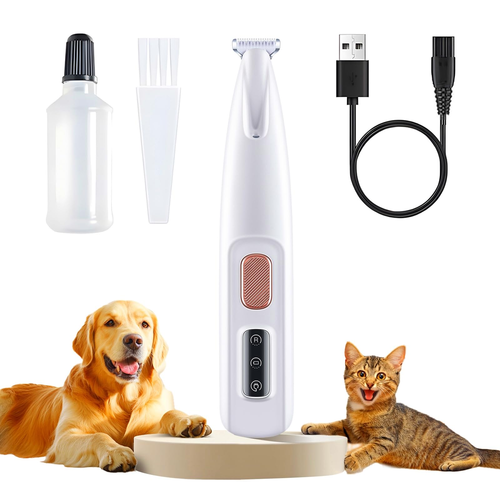 BROCG Dog Paw Trimmer with LED light guiding precise low-light grooming