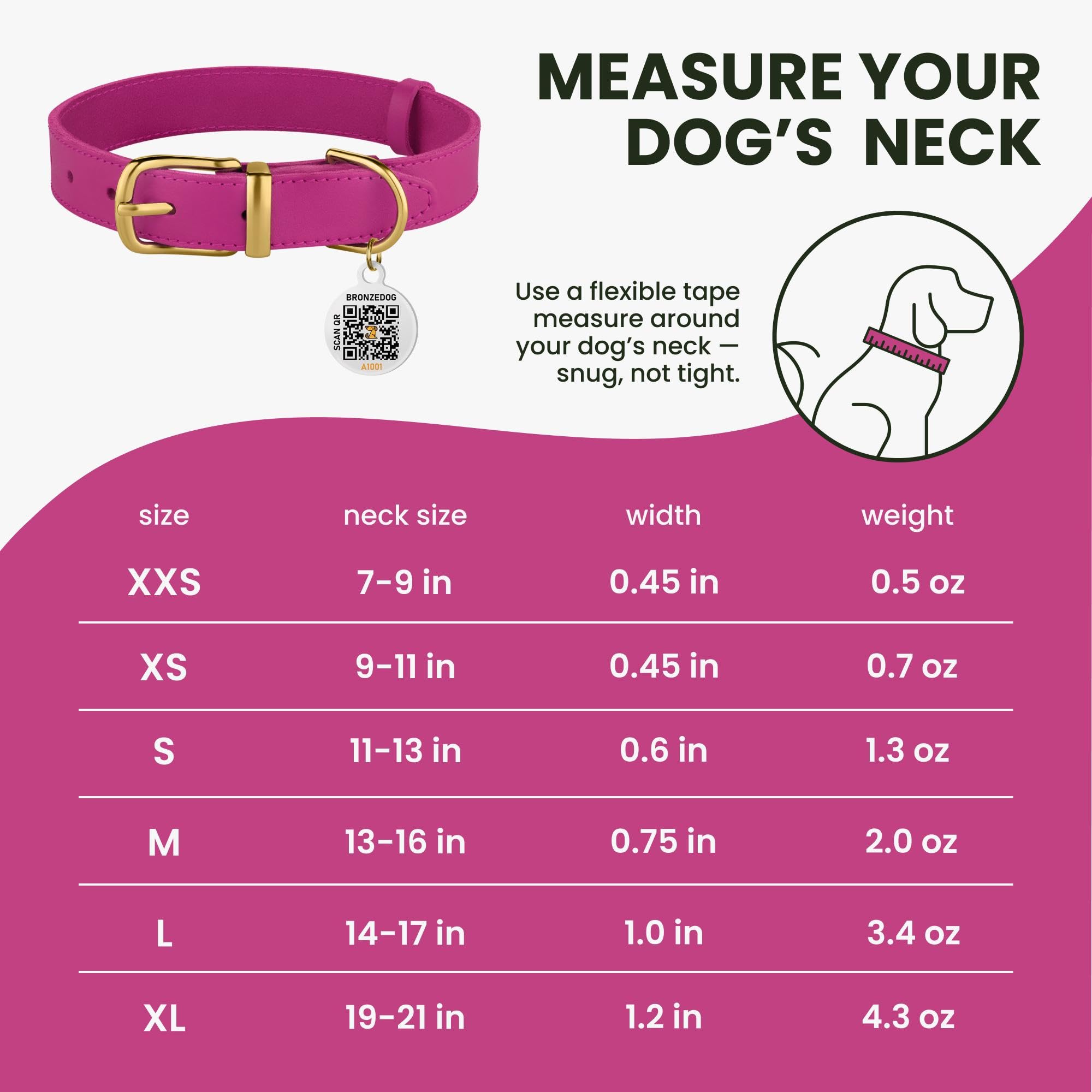 BRONZEDOG collar care guidance dry-clean only to preserve leather quality
