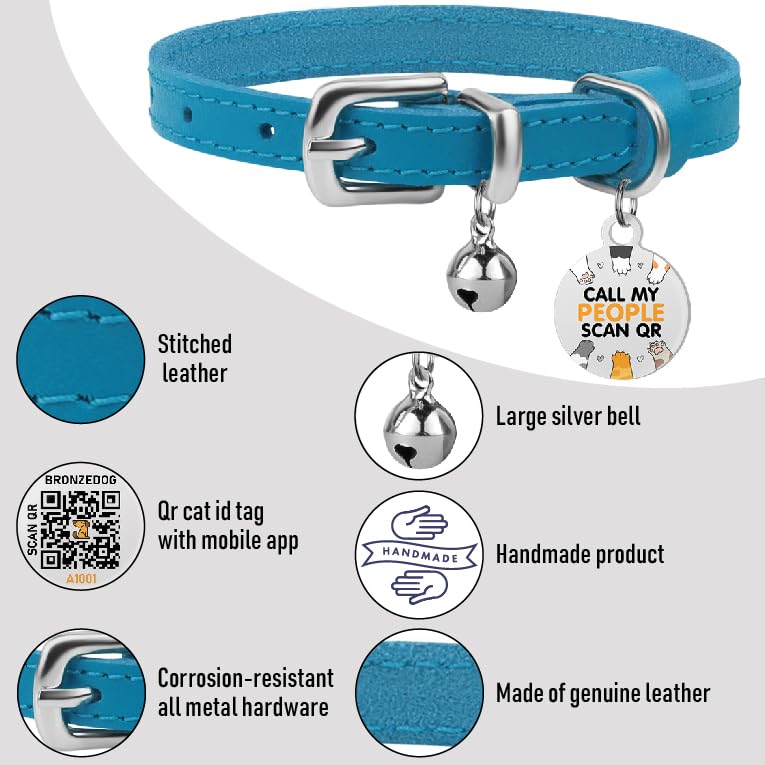 Campana removible BRONZEDOG en collar de cuero para detectar movimientos.
