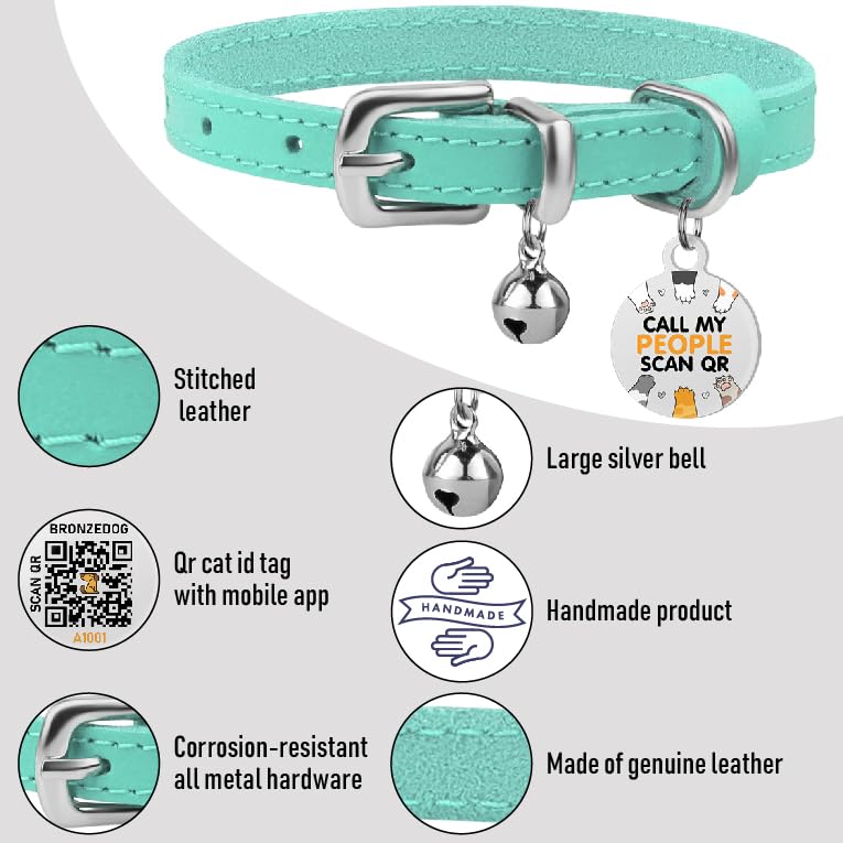 BRONZEDOG cat collar with removable bell adds gentle alert while stylish.